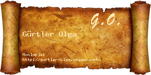 Gürtler Olga névjegykártya